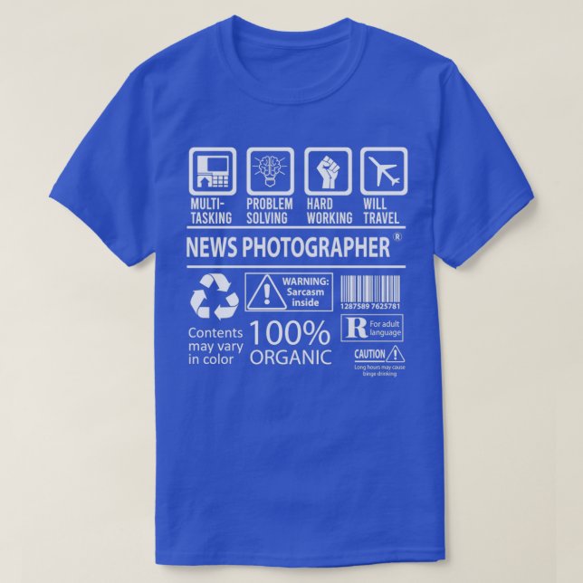 News Photographer   MultiTasking Certified Job Gif T-Shirt (Design Front)