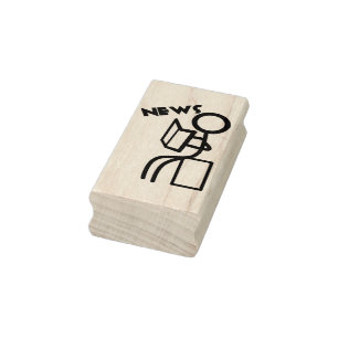 news stick man art stamp