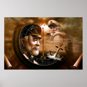 NEWS & TWO Map 4 Captain or TWO Sea Captain Poster