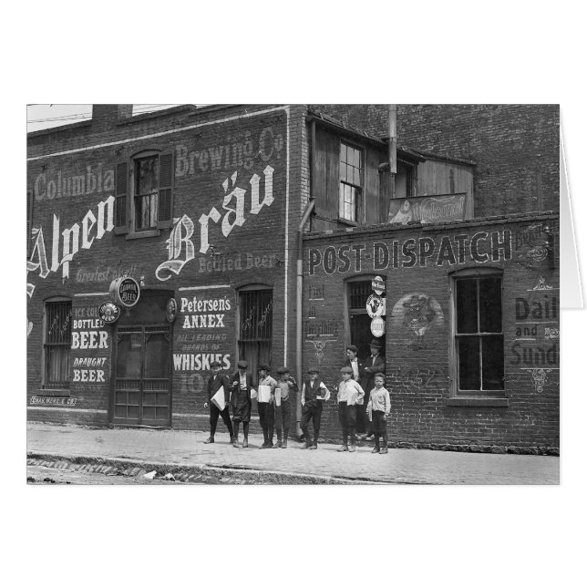 Newsboys Outside a Saloon, 1910 (Front Horizontal)
