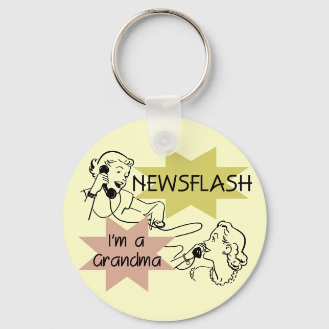 Newsflash I'm a Grandma T-shirts and Gifts Key Ring (Front)