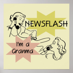 Newsflash I'm a Granma Tshirts and Gifts Poster
