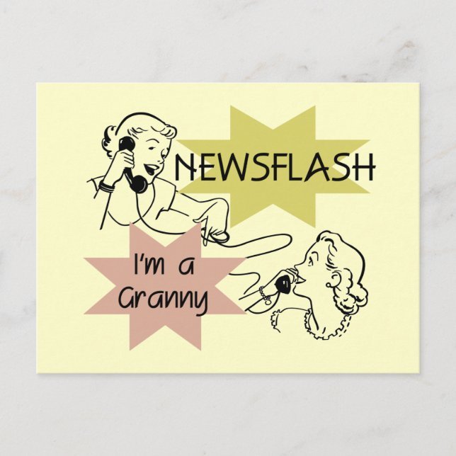 Newsflash I'm a Granny T-shirts and Gifts Postcard (Front)