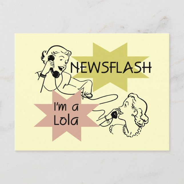 Newsflash I'm A Lola T-shirts and Gifts Postcard (Front)