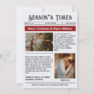 Newsletter Arch Photo Collage Christmas  Holiday Card