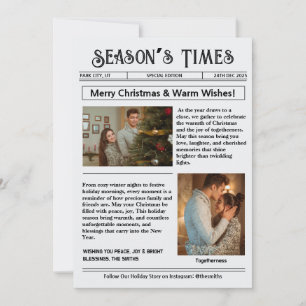 Newsletter Arch Photo Collage Christmas  Holiday Card