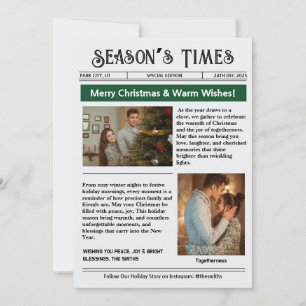 Newsletter Arch Photo Collage Christmas  Holiday Card