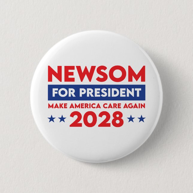 Newsom For President 2028 Button (Front)