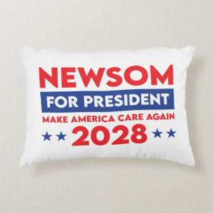 Newsom For President Make America Care Again 2028 Decorative Cushion