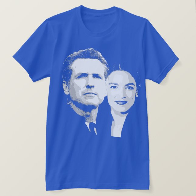 Newsom / Ocasio-Cortez T-Shirt (Design Front)