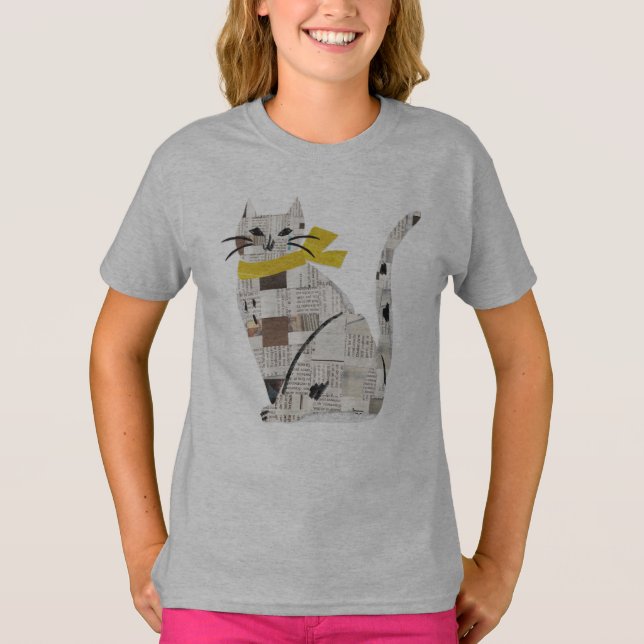 newspapar cat T-Shirt (Front)