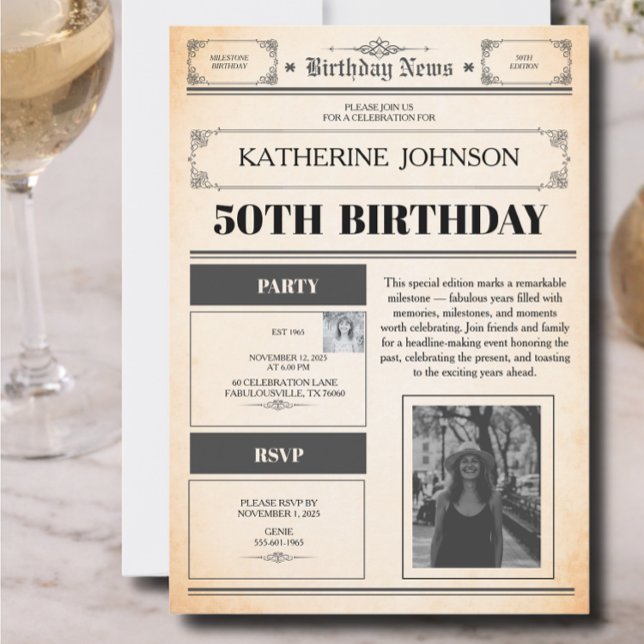 Newspaper 2 Photo Invitation (Creator Uploaded)