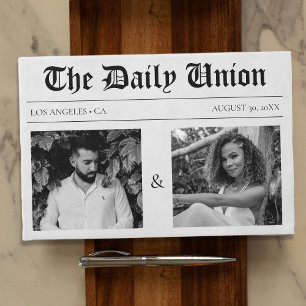 Newspaper Article Wedding Guest Book