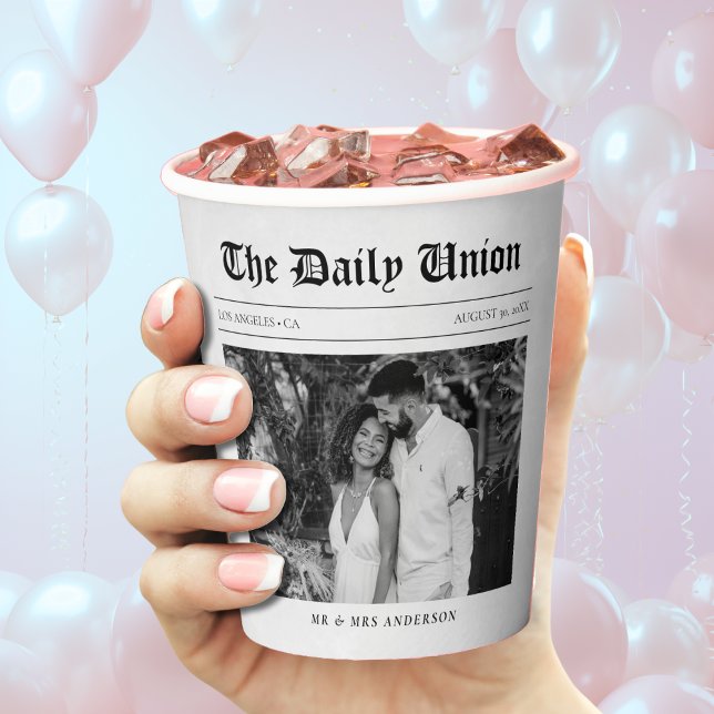 Newspaper Article Wedding Paper Cups (Newspaper Article Wedding Paper Cups
)