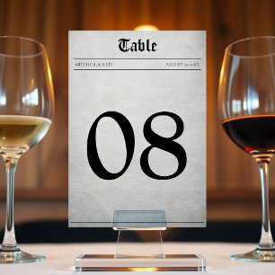 Newspaper Article Wedding Reception Table Number