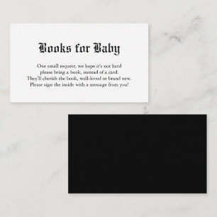 Newspaper Baby Shower Books for Baby Enclosure Card