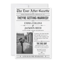 Newspaper Black and White Photo Wedding
