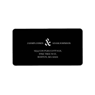 Newspaper Black Dark Mode Unique Wedding Label