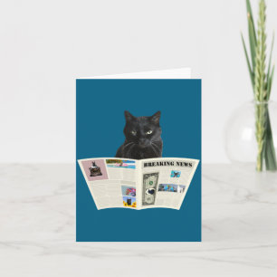 Newspaper Breaking News Black Cat Au Journal _1 Card