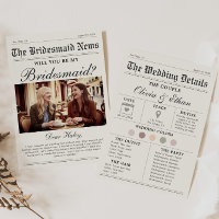Newspaper Bridesmaid Proposal Card