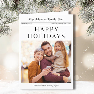 Newspaper Christmas Holiday Card with photo