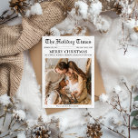 Newspaper Christmas Newsletter 1 Photo Unique  Holiday Card<br><div class="desc">Introducing our Newspaper Holiday Times Christmas Card, a delightful and unique way to celebrate the festive season while reflecting on your family’s most cherished moments from the past year. Inspired by the nostalgic charm of a vintage newspaper, this card is perfect for families looking to share the highlights of the...</div>