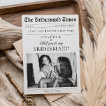 Newspaper Custom Photo Unique Bridesmaid Proposal Invitation<br><div class="desc">Surprise your bridesmaid with this modern,  stylish invitation featuring trendy newspaper look and your custom details. Easily add your own info by clicking on the "personalise" option.</div>