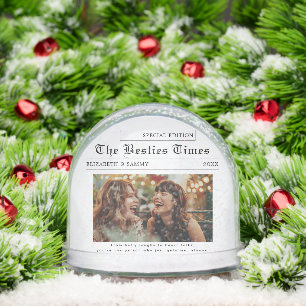 Newspaper Design   Best Friends Photo Snowglobe