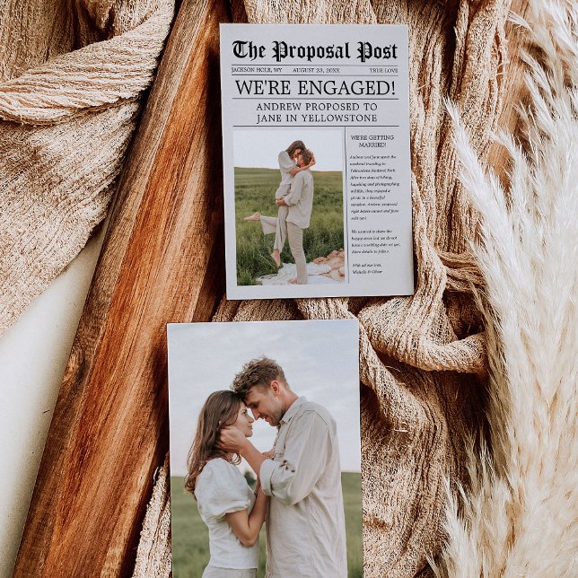 Newspaper Engagement Announcement Save the Date (Creator Uploaded)