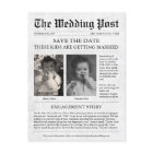 Newspaper Funny Unique Kids Save the Date Wedding 