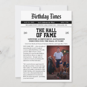 Newspaper Golf 50th Birthday Invitation
