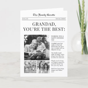 Newspaper Grandad Father's Day greeting card