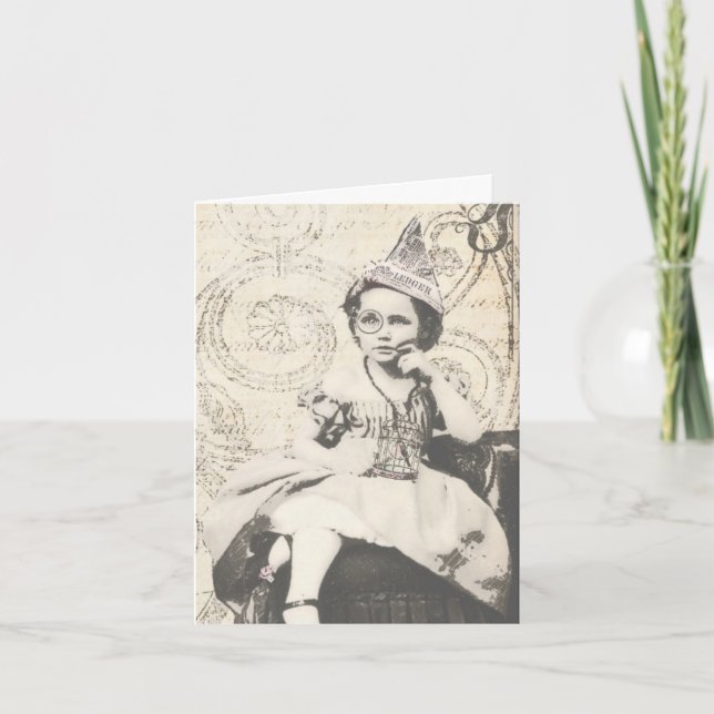 Newspaper Hat Gal Card (Front)