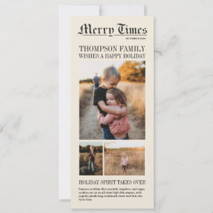 Newspaper-Inspired Holiday Photo Card