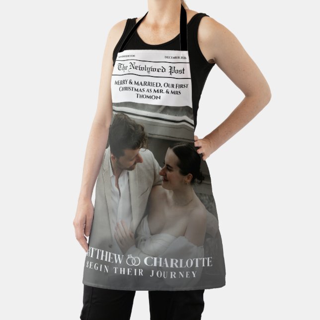 Newspaper Merry and Married Photo Apron (Insitu)