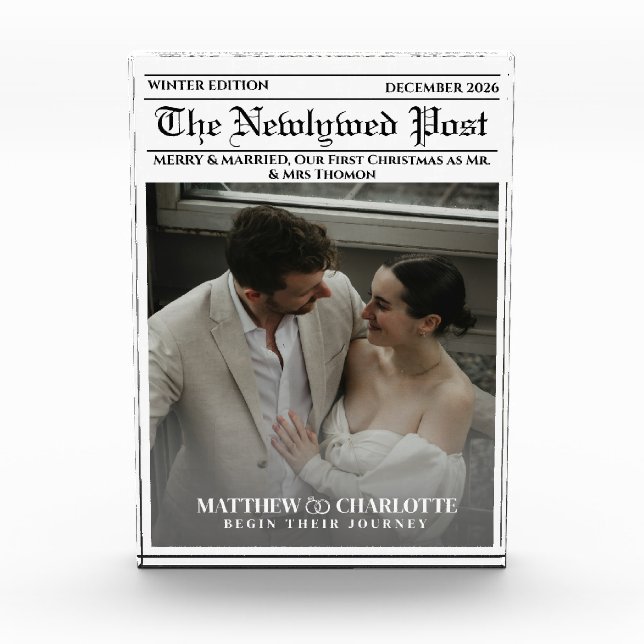 Newspaper Merry and Married Photo Block (Front)