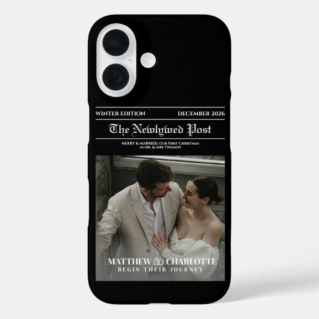Newspaper Merry and Married Photo Case-Mate iPhone Case (Back)