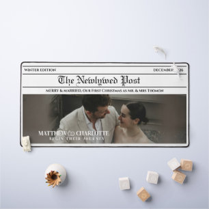 Newspaper Merry and Married Photo Desk Mat