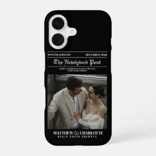 Newspaper Merry and Married Photo iPhone 16 Case