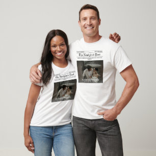 Newspaper Merry and Married Photo T-Shirt