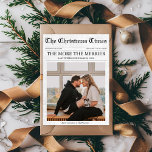 Newspaper More the Merrier Baby Christmas Holiday Card<br><div class="desc">Introducing our "The More the Merrier" Newspaper Christmas Card, a creative and heartwarming way to announce the exciting news of your pregnancy during the holiday season. Designed to look like the front page of a classic newspaper, this card is the perfect blend of festive cheer and joyful news, making it...</div>