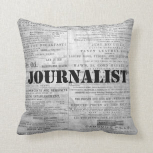 Newspaper News Print Journalist Throw Pillow