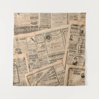 Newspaper pages with antique advertising. Vintage 