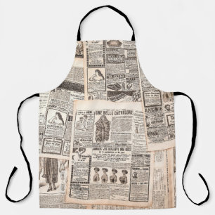 Newspaper pages with antique advertising. Woman's Apron