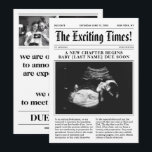 Newspaper Pregnancy Announcement<br><div class="desc">Make your pregnancy announcement unforgettable with this customisable newspaper-style design. Featuring a vintage headline, personalised due date, and baby ultrasound photo, this unique keepsake is perfect for sharing your exciting news with family and friends. Ideal for baby showers, social media reveals, or as a cherished memory for years to come....</div>