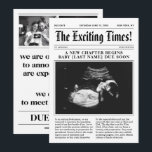 Newspaper Pregnancy Announcement<br><div class="desc">Make your pregnancy announcement unforgettable with this customisable newspaper-style design. Featuring a vintage headline, personalised due date, and baby ultrasound photo, this unique keepsake is perfect for sharing your exciting news with family and friends. Ideal for baby showers, social media reveals, or as a cherished memory for years to come....</div>