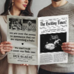 Newspaper Pregnancy Announcement Fold in Half  Poster<br><div class="desc">Make your pregnancy announcement unforgettable with this customisable newspaper-style design. Featuring a vintage headline, personalised due date, and baby ultrasound photo, this unique keepsake is perfect for sharing your exciting news with family and friends. Ideal for baby showers, social media reveals, or as a cherished memory for years to come....</div>