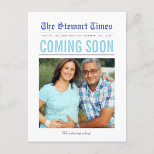 Newspaper   Pregnancy Announcement Postcard