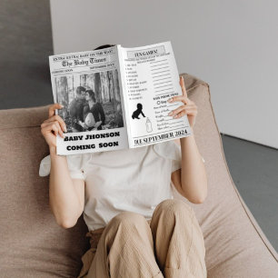 Newspaper pregnancy  Baby Shower Announcement