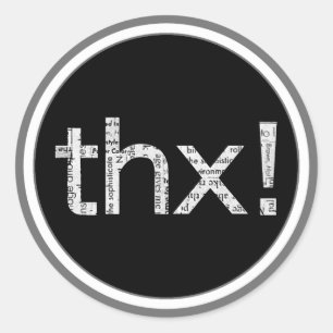 Newspaper Print "THX" Typography Stickers